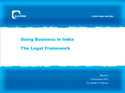 Doing Business in India The Legal Framework