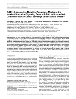 SnRK1A-Interacting Negative Regulators Modulate