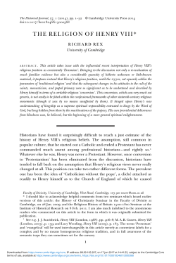 the religion of henry viii - Cambridge University Press