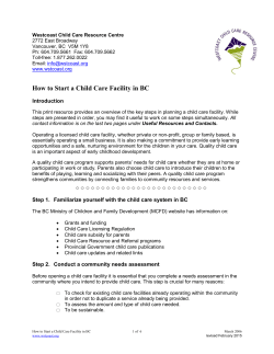 How to Start a Child Care Facility in BC