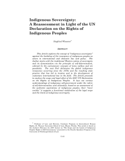 Indigenous Sovereignty: A Reassessment in