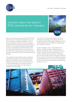Sweden takes the lead in RFID standards for railways