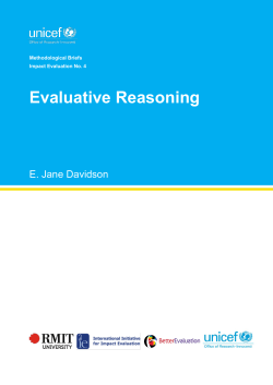Evaluative Reasoning - UNICEF Office of Research