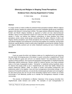 Ethnicity and Religion in Shaping Threat Perceptions