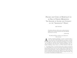 Psyches and cities of hospitality in an era of forced migration