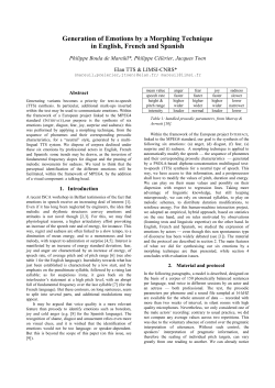 Generation of Emotions by a Morphing Technique in