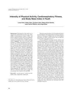 Intensity of Physical Activity, Cardiorespiratory