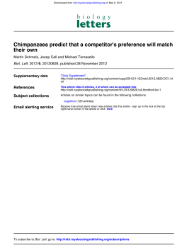 their own Chimpanzees predict that a competitor`s preference will