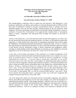 conference details - The American Literature Association