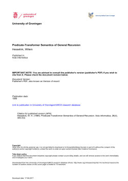University of Groningen Predicate-Transformer Semantics of