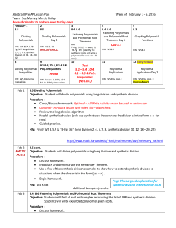 Algebra II Pre AP Lesson Plan