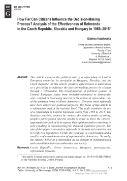 How Far Can Citizens Influence the Decision