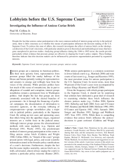 Lobbyists before the US Supreme Court