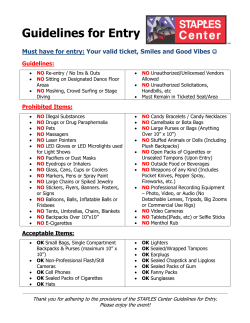 Guidelines for Entry