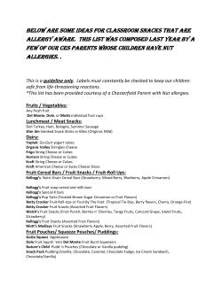 Below are some ideas for classroom snacks that are allergy aware