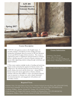 Introduction to Literary Studies