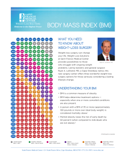 body Mass indeX (bMi) - Saint Francis Medical Center