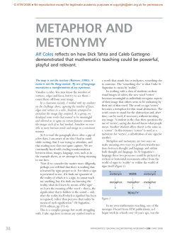 METAPHOR AND METONYMY