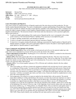 Spanish 101 Syllabus - CSU