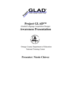 Project GLAD&trade; - CARLA - The Center for Advanced Research on
