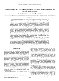 Hematite-ilmenite (FerOr-FeTiO3) solid solutions: The effects of