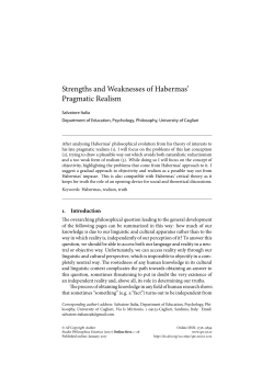 Strengths and Weaknesses of Habermas` Pragmatic Realism