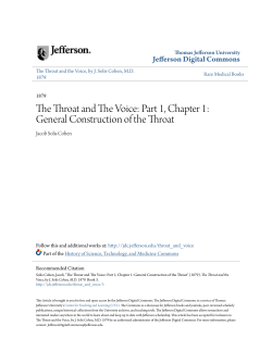 The Throat and The Voice - Jefferson Digital Commons