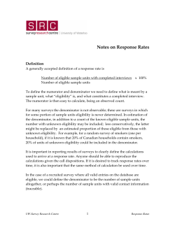 For more information and notes on response rates