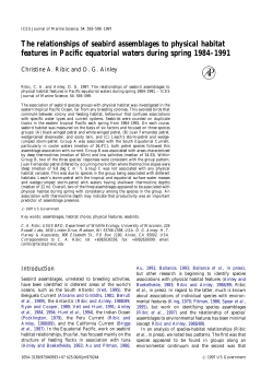 The relationships of seabird assemblages to physical habitat