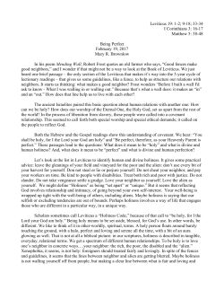 Being Perfect - the Norwich Congregational Church