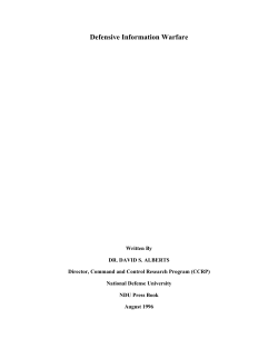 Defensive Information Warfare - Command and Control Research
