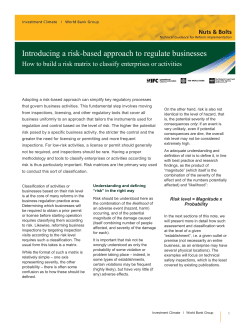 Introducing a risk-based approach to regulate businesses