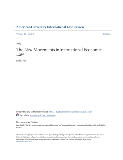 The New Movements in International Economic Law