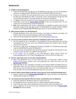 Blackboard FAQ