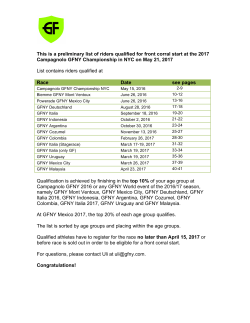 This is a preliminary list of riders qualified for front corral start