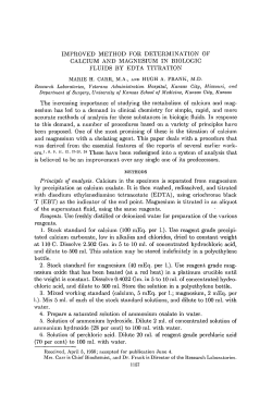 IMPROVED METHOD FOR DETERMINATION OF CALCIUM AND
