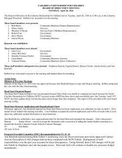 Ann Benfield reported during Beth Gilbert`s monitoring visits she