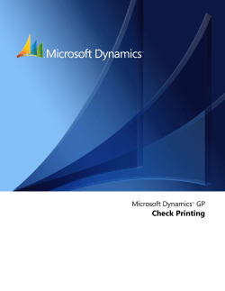 Check Printing - Microsoft Dynamics