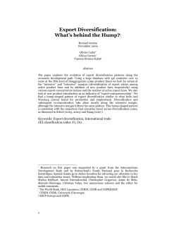 Export Diversification: What`s behind the Hump?