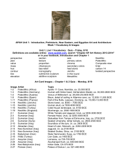 APAH Unit 1: Introduction, Prehistoric, Near Eastern, and Egyptian