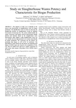 Study on Slaughterhouse Wastes Potency and Characteristic for