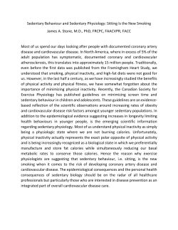 Sedentary Behaviour and Sedentary Physiology