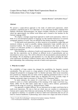 Corpus-Driven Study of Multi-Word Expressions Based on