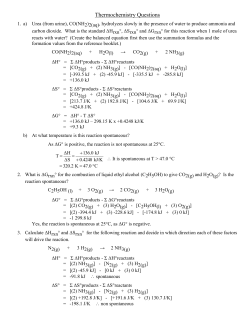 Standard Free Energies - SCH4U1-CCVI