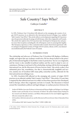 Safe Country? Says Who? - Oxford Academic