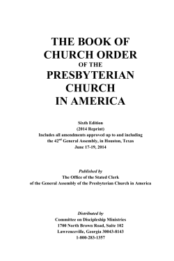 PCA Book of Church Order - Administrative Committee