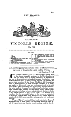 40 Victoriae 1876 No 102 Immigration and Public Works