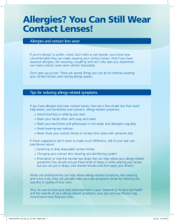 Allergies? You Can Still Wear Contact Lenses!