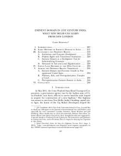 Eminent Domain in 21st Century India