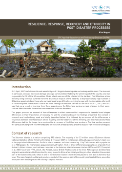 Introduction Context of research - SPC GeoScience Division